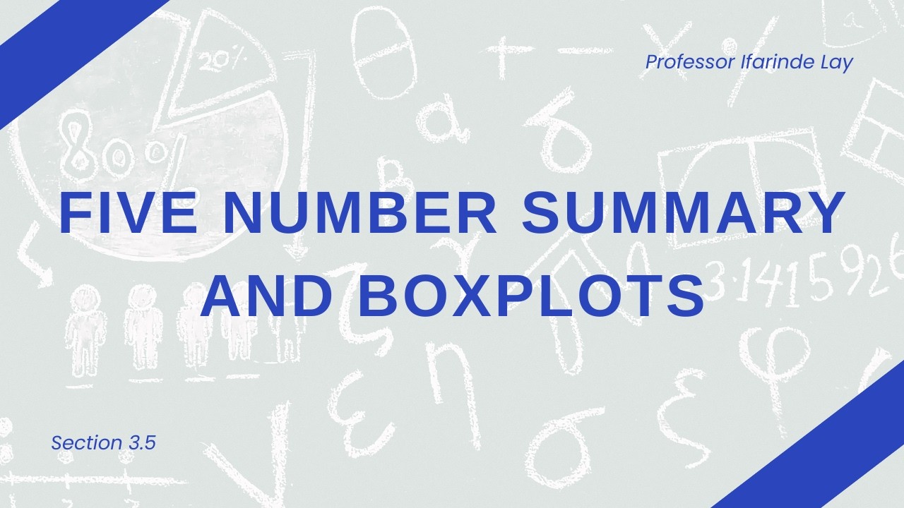 [SECTION 3.5] FIVE NUMBER SUMMARY AND BOXPLOTS
