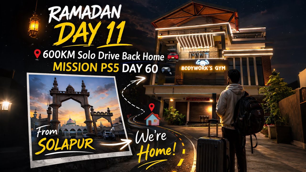 Ramadan Day 11 | 600KM Solo Drive Back Home 🚗 | Mission PS5 Day 60
