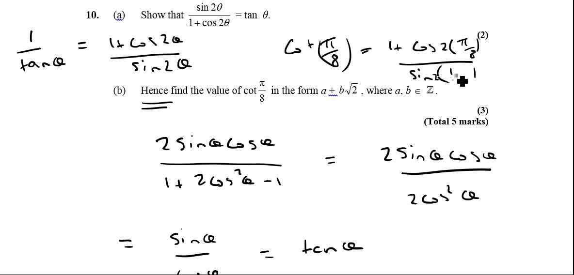IB HL Exam Questions - More Trigonometric Equations