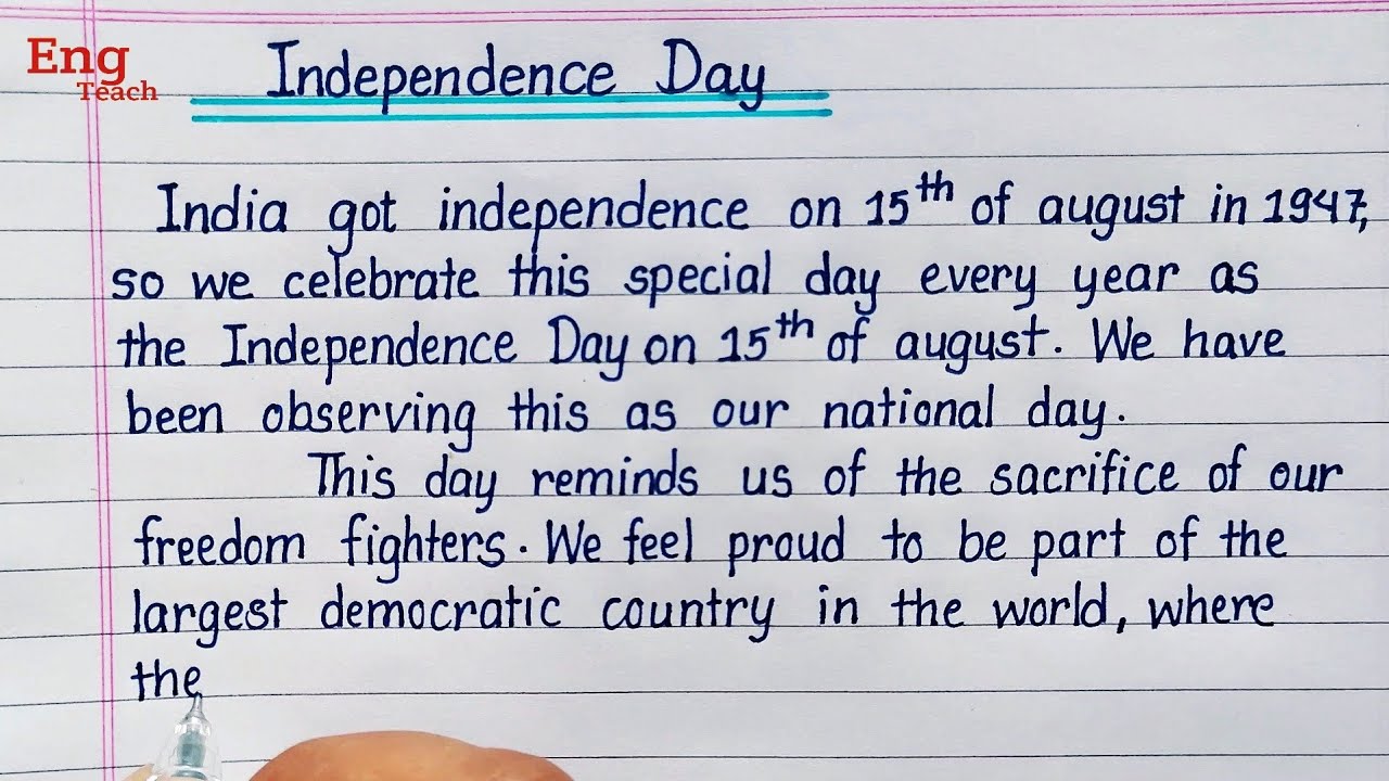 Essay on Independence Day | Independence Day essay in English|writing |English handwriting|Eng Teach
