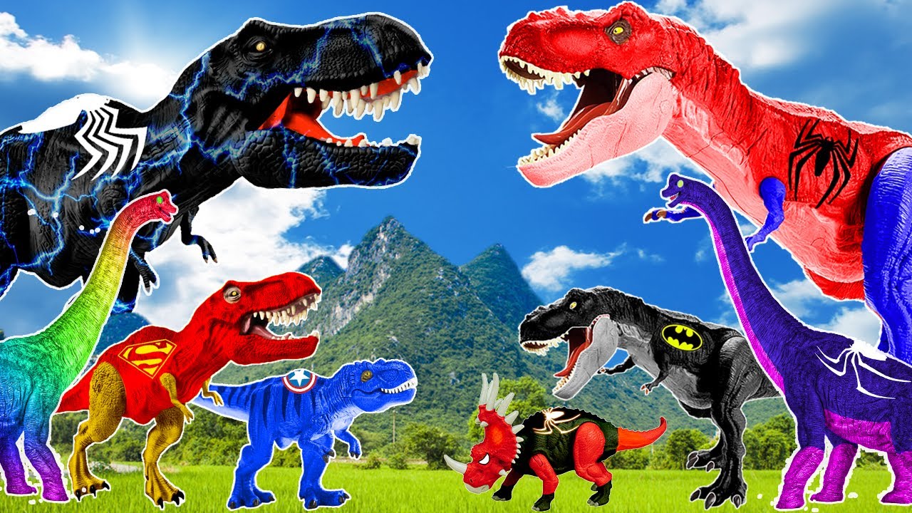 BATMAN T-REX vs SUPERMAN TREX DEATH RUN EVOLUTION of DINOSAUR | Strongest Dinosaur Jurassic World 2