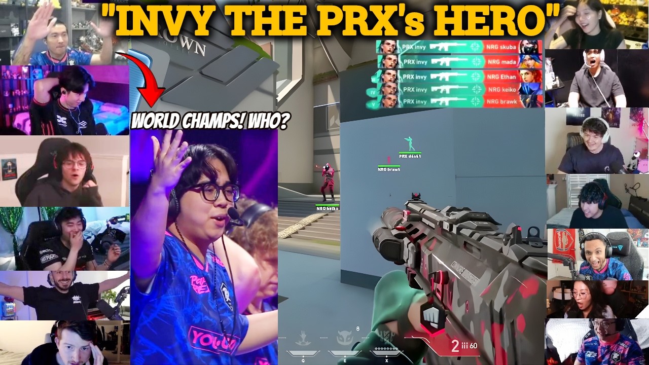 Valorant Streamers/Pros/community React to PRX INVY Smooth ACE Against World Champion NRG