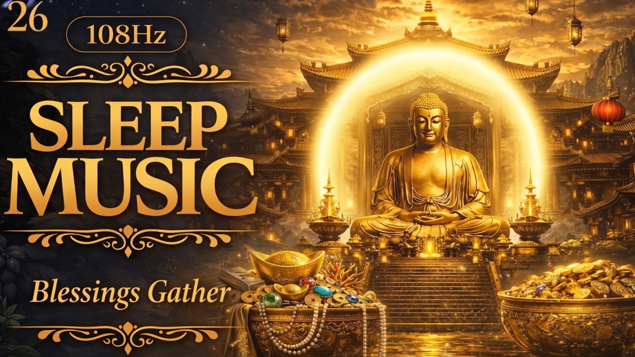 Deep Sleep Music 108Hz + 4320Hz Soft Felt Piano | Leiyin Temple Blessings Gather | Attraction Space