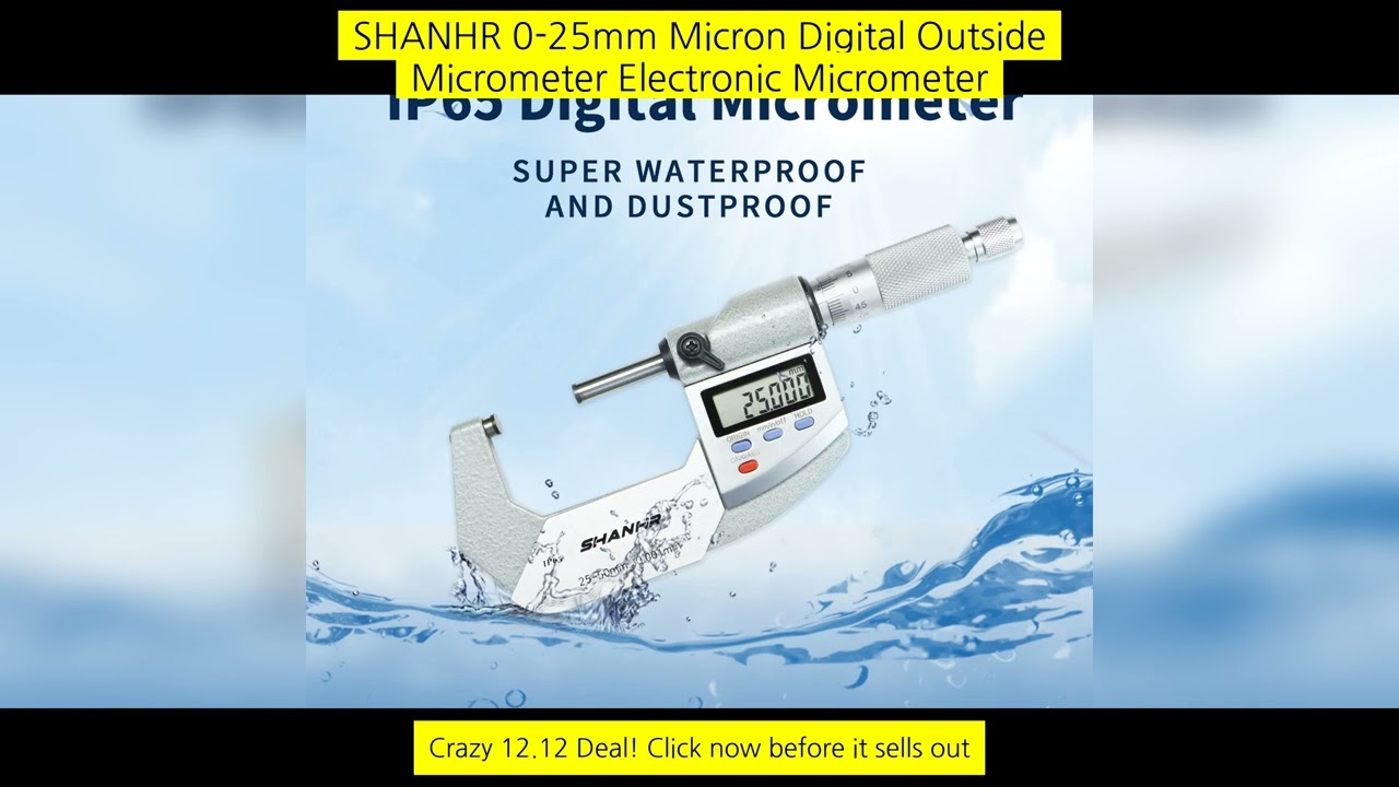 Shanhr 0-25Mm Micron Digital Outside Micrometer Electronic Micrometer Gauge