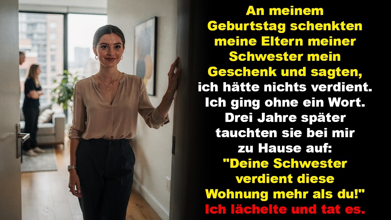 An meinem Geburtstag schenkten meine Eltern meiner Schwester mein Geschenk und sagten …