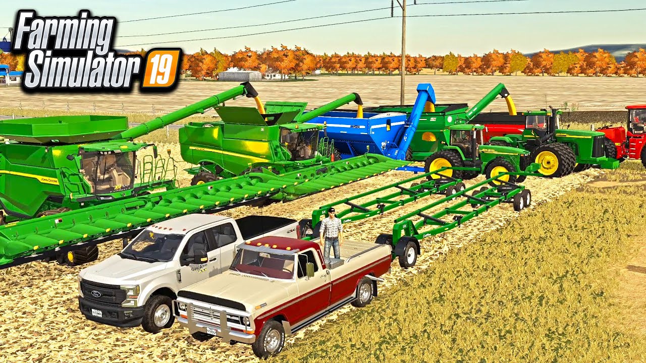 GIANT CORN HARVEST SETUP! (X9 COMBINE WITH 16 ROW HEAD) | FARMING SIMULATOR 2019
