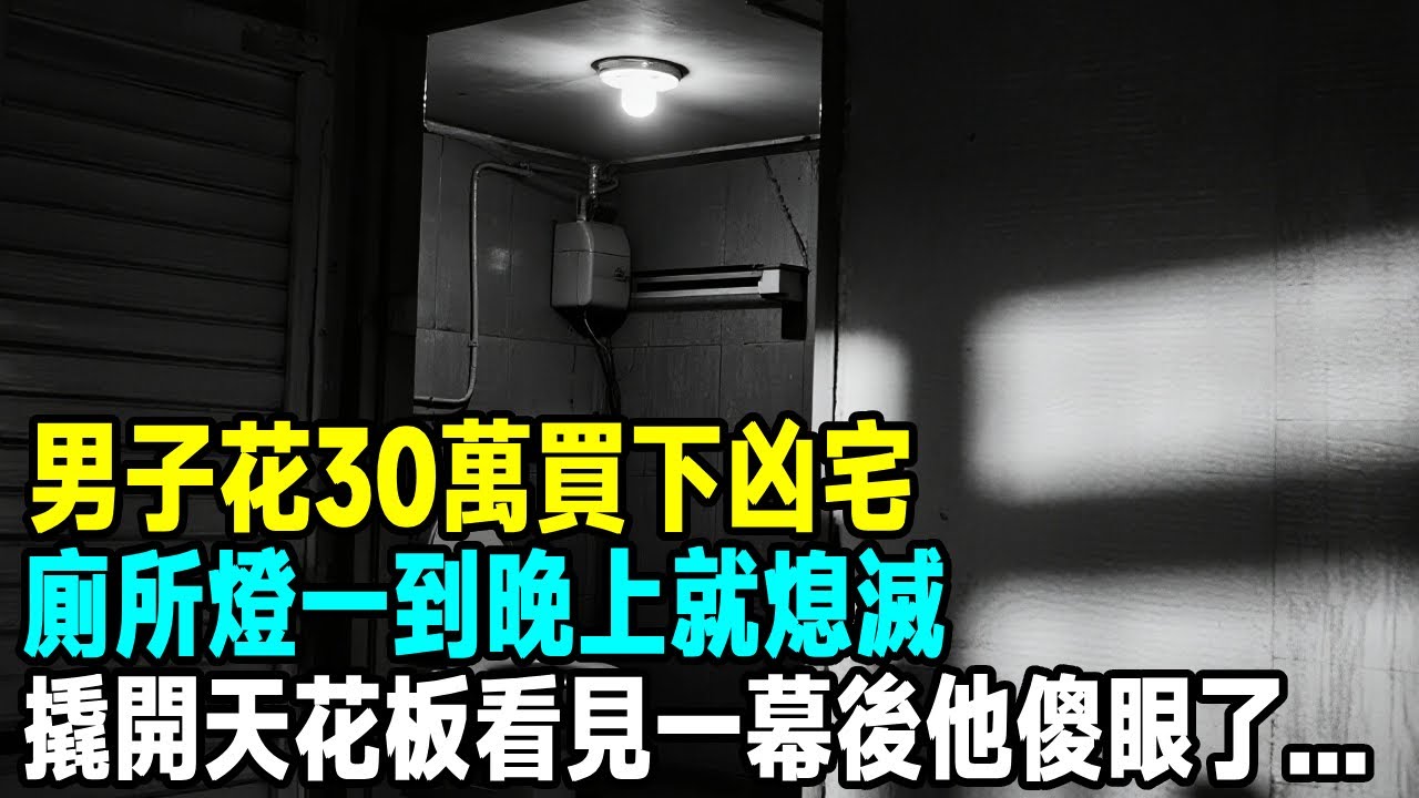 男子花30萬買下凶宅，廁所燈一到晚上就熄滅，撬開天花板看見一幕後他傻眼了...【晚間故事】#懸疑故事 #故事分享 #原創