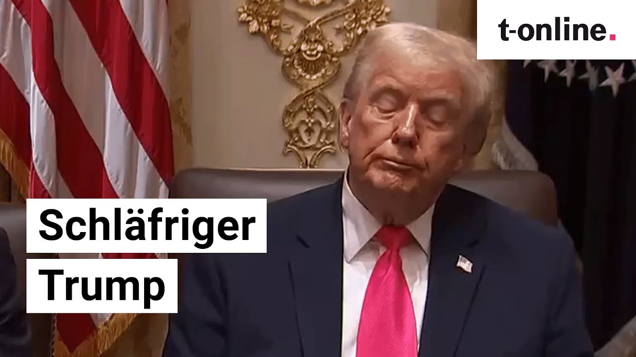 Trump fallen die Augen zu