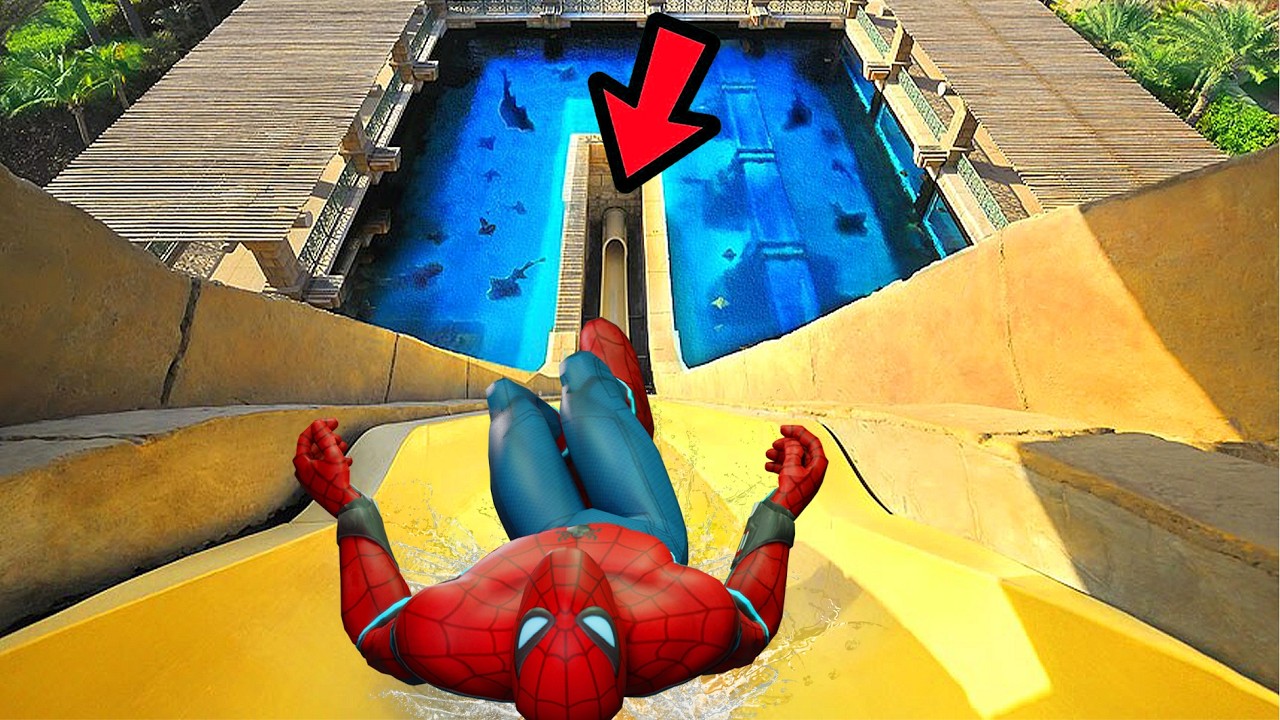 GTA 5 Spiderman Water Slides | Sirenhead Shark