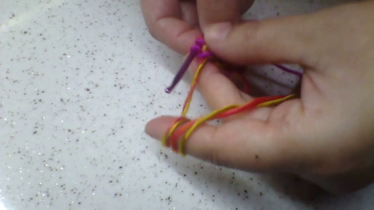 3 Renkli Kordon tığ ile kolay kordon bileklik yada yelek hırka kordonu yapımı 3-color cord making