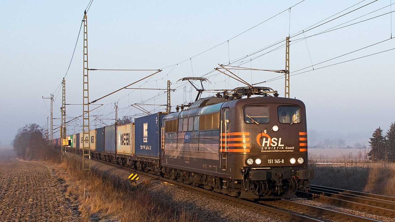 Güterzüge im Blockabstand zwischen Magdeburg und Helmstedt - HSL 151, MEG 155, Metrans uvm.
