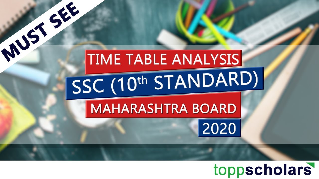 SSC - Maharashtra Board 2020 | Timetable Analysis | Toppscholars