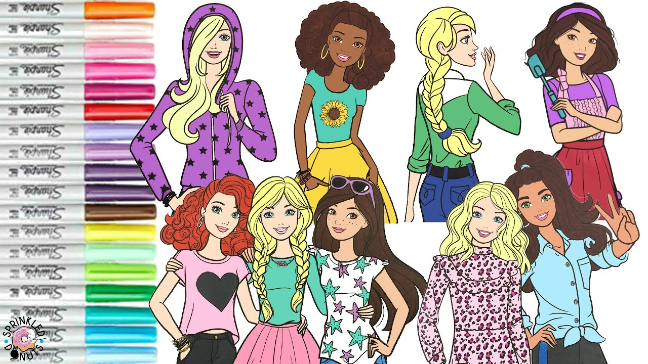 Barbie and Friends Coloring Book Compilation Ken Teresa Nikki Summer Daisy and Renee