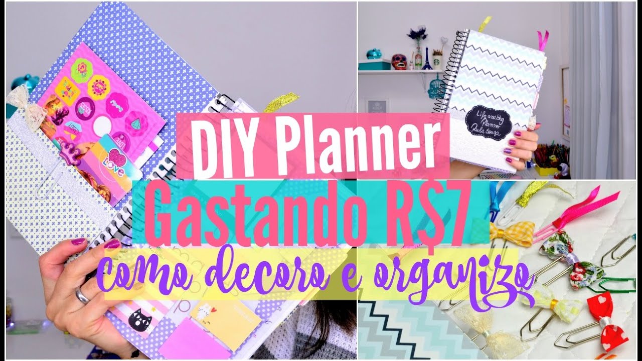 COMO FAZER PLANNER USANDO UM CADERNO + COMO DECORO | Paula Souza