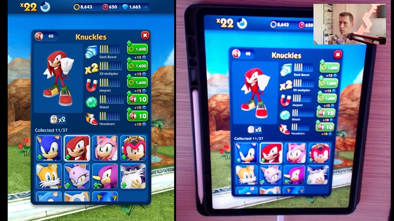 Sonic Dash+ | KNUCKLES THE ECHIDNA Character - Review, Gameplay & Walkthrough (iOS)