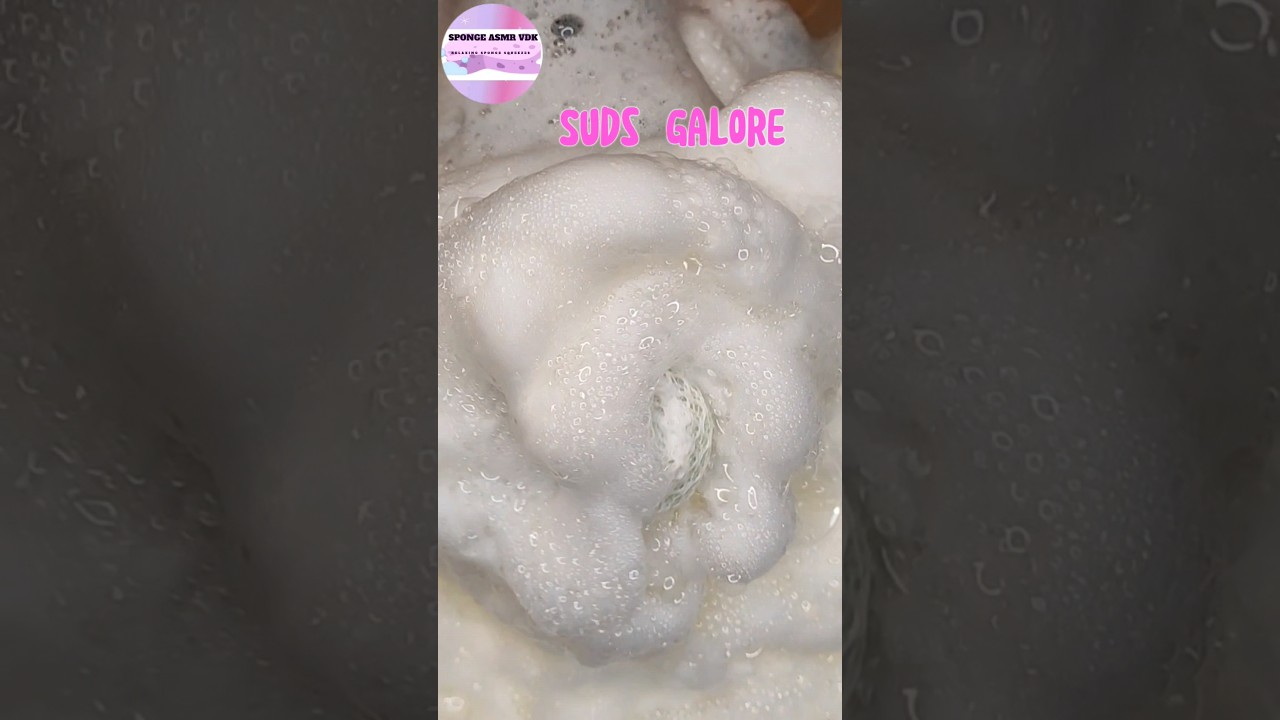 ASMR Sudsy sponges ☁️ Stacked squeezes #shorts #squeeze #spongesqueeze #sudsy