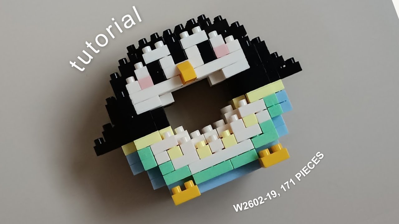 How to Build Penguin Donut Bricks Tutorial W2602-19 (171 Pieces) Bricks Make a Wise Life