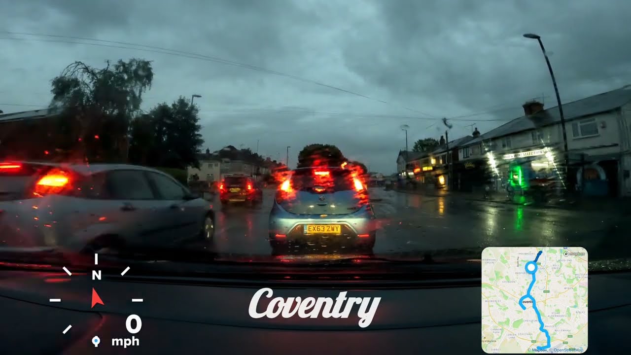 Coventry Rainy Evening 🌧️ - POV Drive 4K