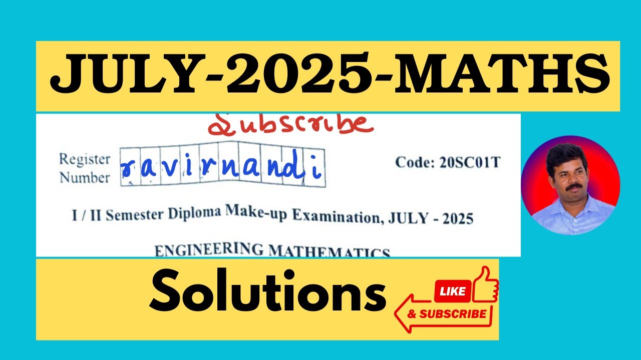 July 2025 Diploma  makeup exam maths paper solutions || solve with me || Easy pass