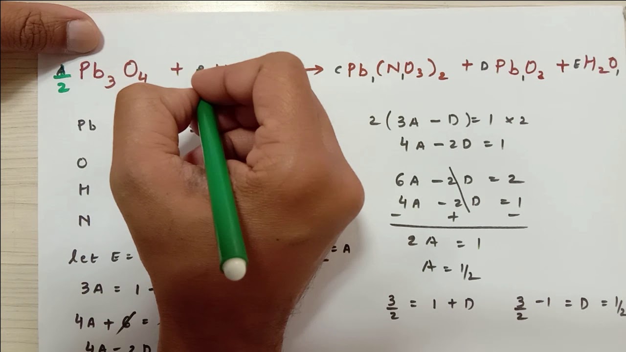 HINDI | BALANCING CHEMICAL EQUATIONS BY ALGEBRAIC METHOD | GRADE7-12
