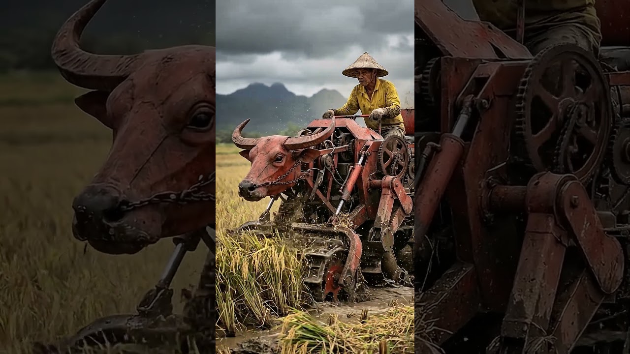 Incredible Bull Machine Harvesting Rice | Creative Farming Technology