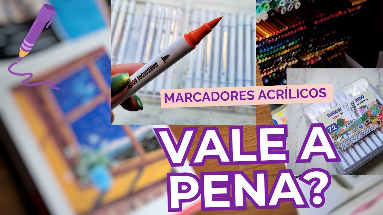 RESENHA Marcadores acrílicos Brush do Mercado Livre *Desenho no fim*