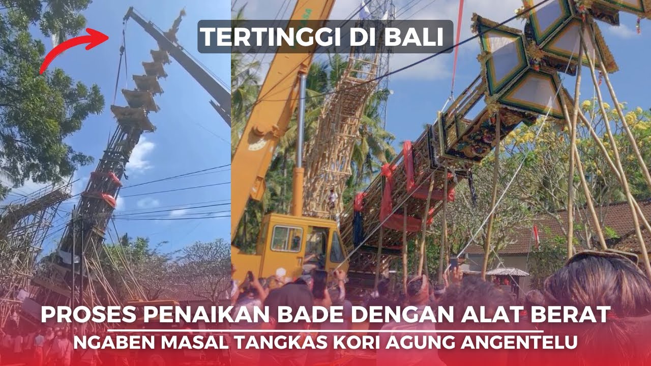 DETIK-DETIK MENEGANGKAN❗️Proses Penaikan Bade Mas Setinggi 31 Meter || Ngaben Tangkas Kori Agung