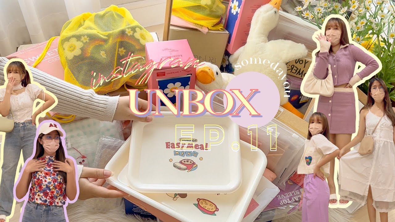 Unbox ep.11 📦⌇แกะกล่องช็อปปิ้งออนไลน์ เห่อเสื้อผ้า กระเป๋า ไอจี, shopee, lazada กว่า 40 ชิ้น ปัง!