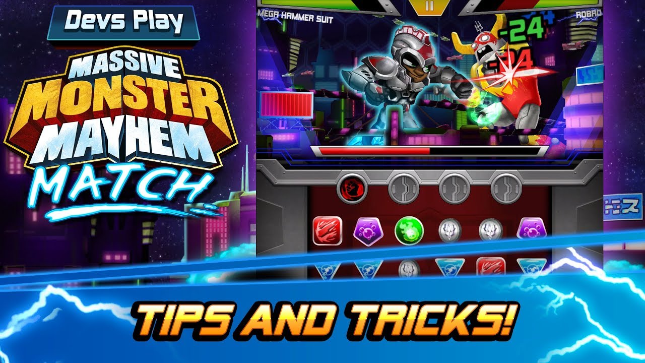 MASSIVE MONSTER MAYHEM MATCH DEVS PLAY | TIPS AND TRICKS