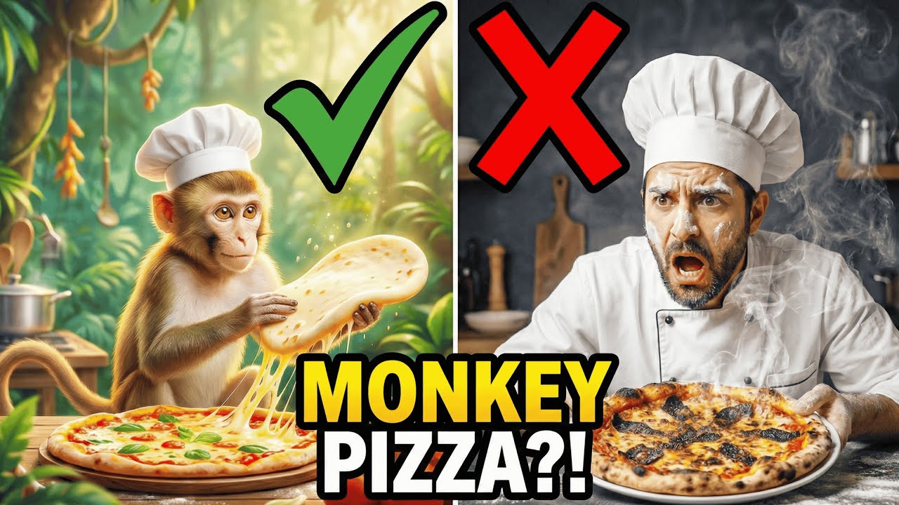 Can a Monkey Make a Better Pizza Than You? (ASMR Cooking)