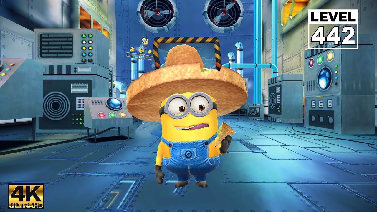 Minion Rush Tortilla Chip Hat Minion Near-miss an obstacle 55 times at Gru's Lab | Ep.293 | 4K