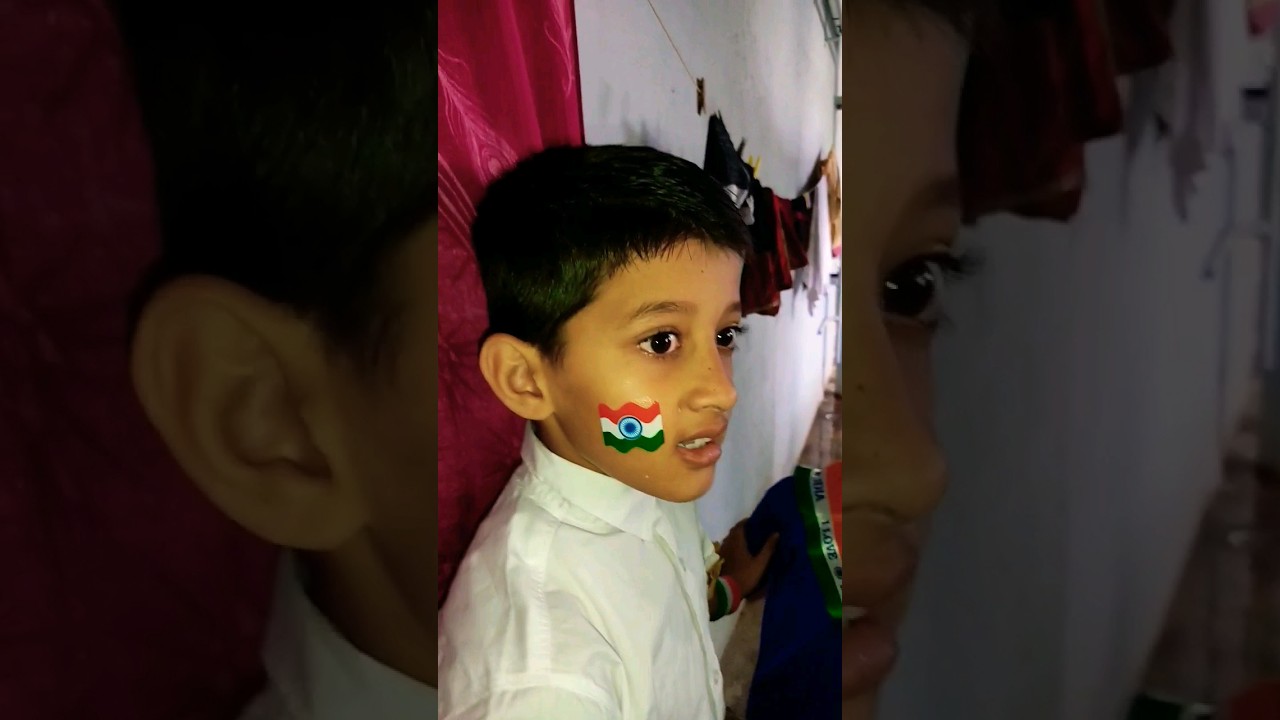 how to past indian stickers in cheeks #indipendenceday #sticker #india #indianflag #shorts #viral