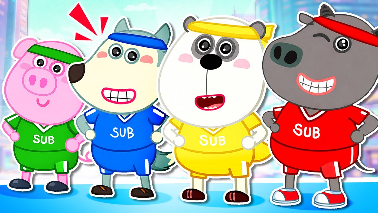 Which Team Will Win? 🏀⚽ Baby Plays Sports for Kids | Wolfy - Baby Cartoons