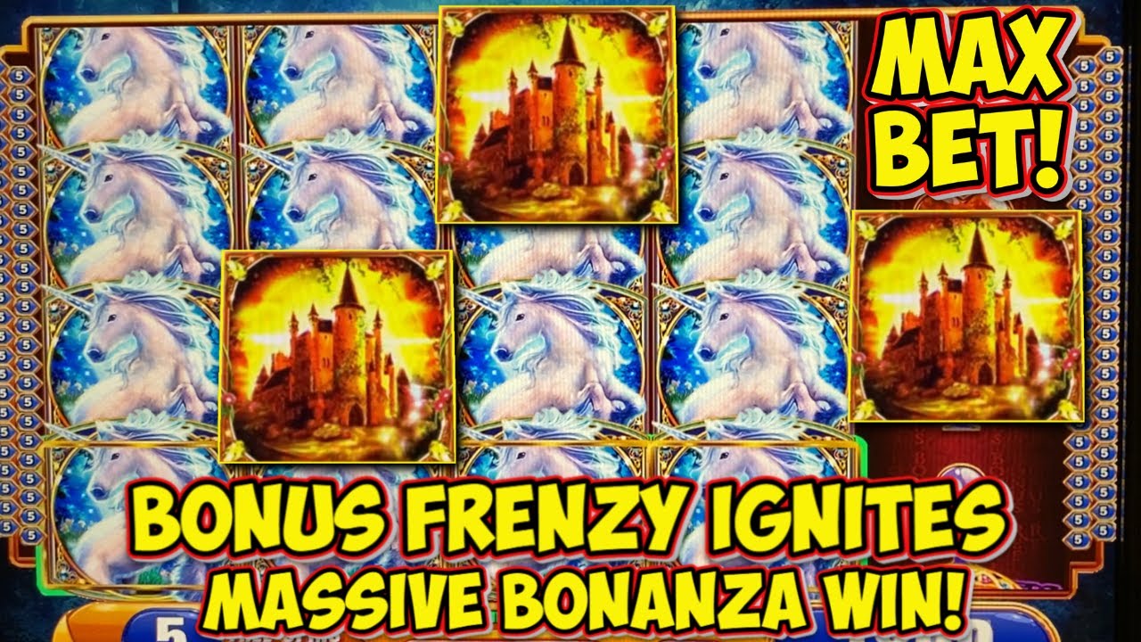 BONUS FRENZY IGNITES MASSIVE BONANZA WIN on Mystical Unicorn Slot Machine!  WMS Classic MAX BET Live