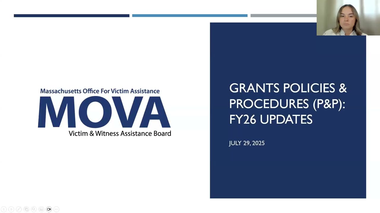 FY26 MOVA Grants Policies and Procedures Webinar