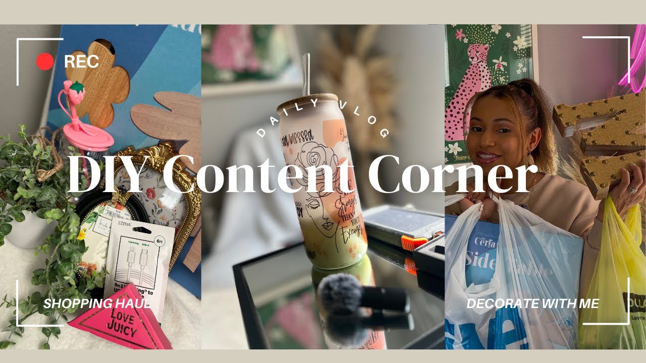DIY YouTube Backdrop Content Corner | Five Below & Ross Shopping Haul | Decorate with me