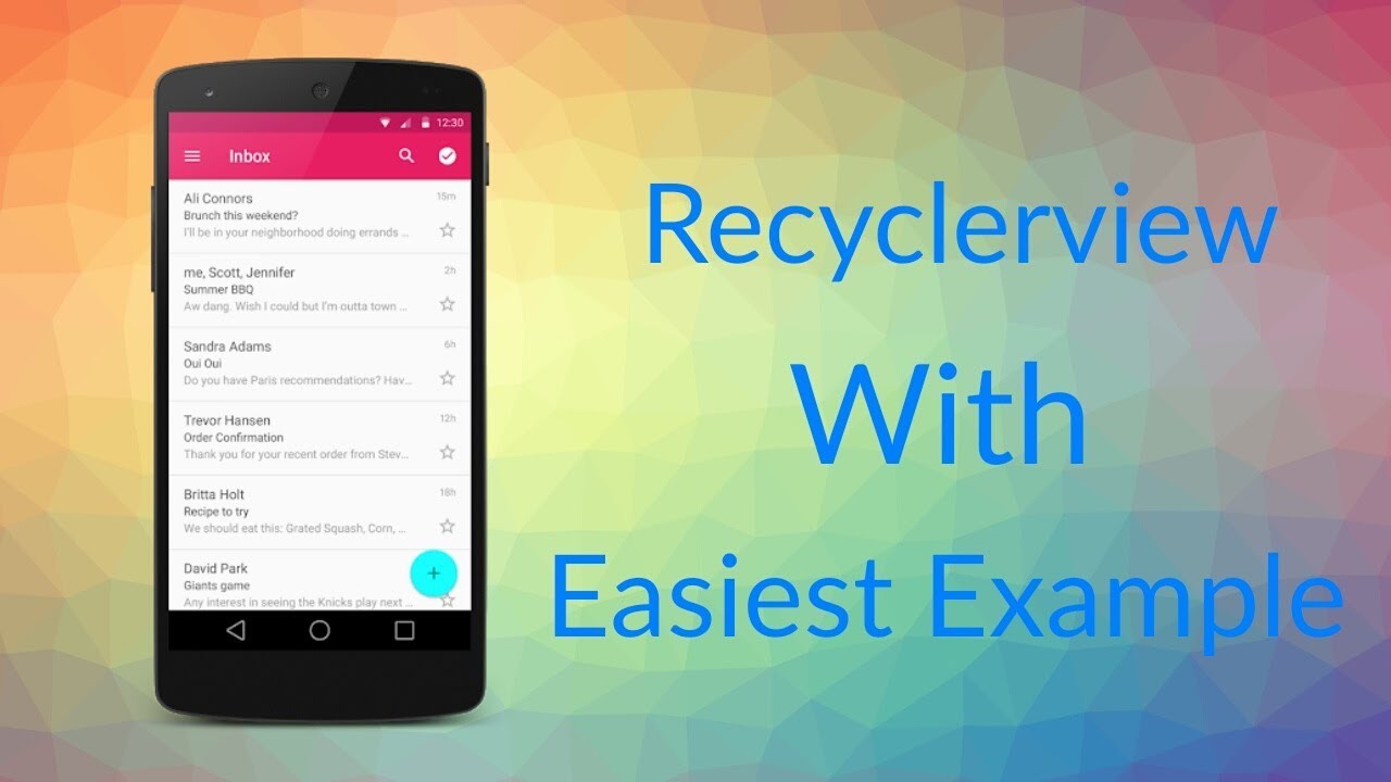 Android &ndash; RecyclerView Example