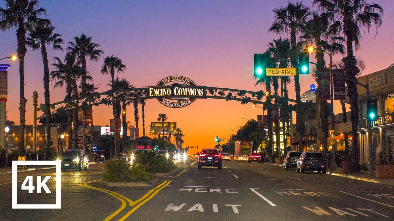 Driving Los Angeles | Bird Streets to Ventura Blvd via Hollywood & Universal Studios Golden Hour 4K