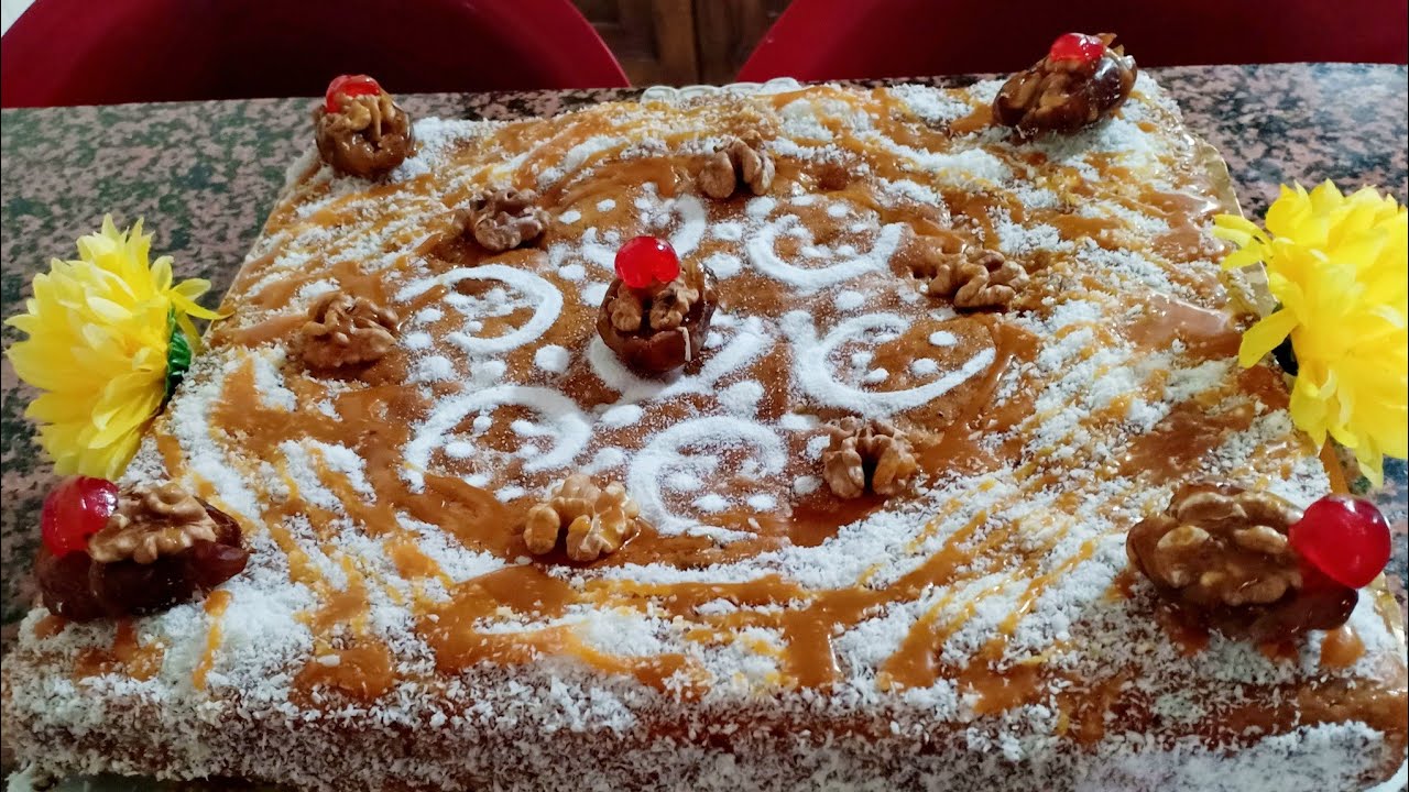 كيكة التمر والكركاع بحجم عائلي معلكة تحمر الوجه وتكفي من الحبايب ألف 😋💕