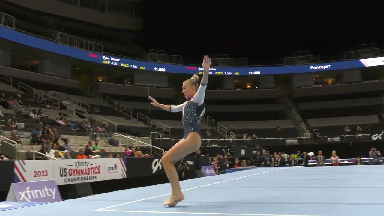 Sage Bradford  - Floor Exercise  - 2023 Xfinity U.S.  Championships -  Junior Women Day 1