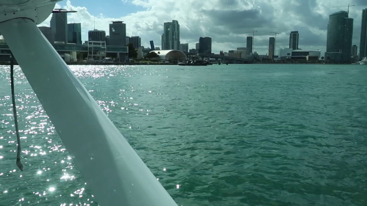 Landing at Miami Harbor in a Tropic Ocean Airways Cessna Floatplane