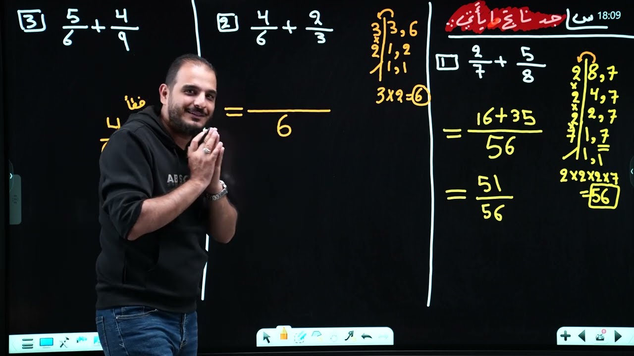 الاول متوسط / الفصل الثاني / محاضرة 6 / جمع الاعداد النسبية