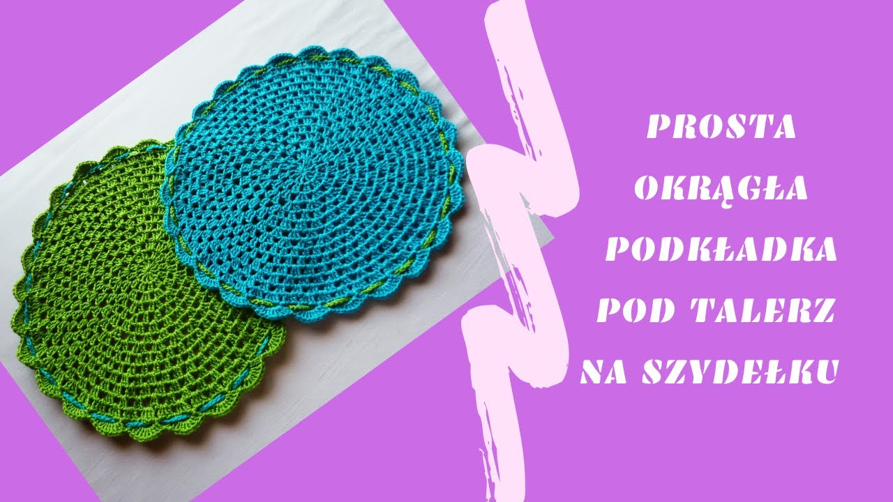 Prosta okrągła podkładka pod talerz na szydełku