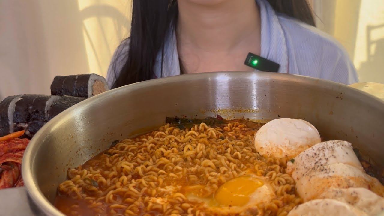 순두부 열라면 편의점 참치김밥 먹방 ASMR MUKBANG
