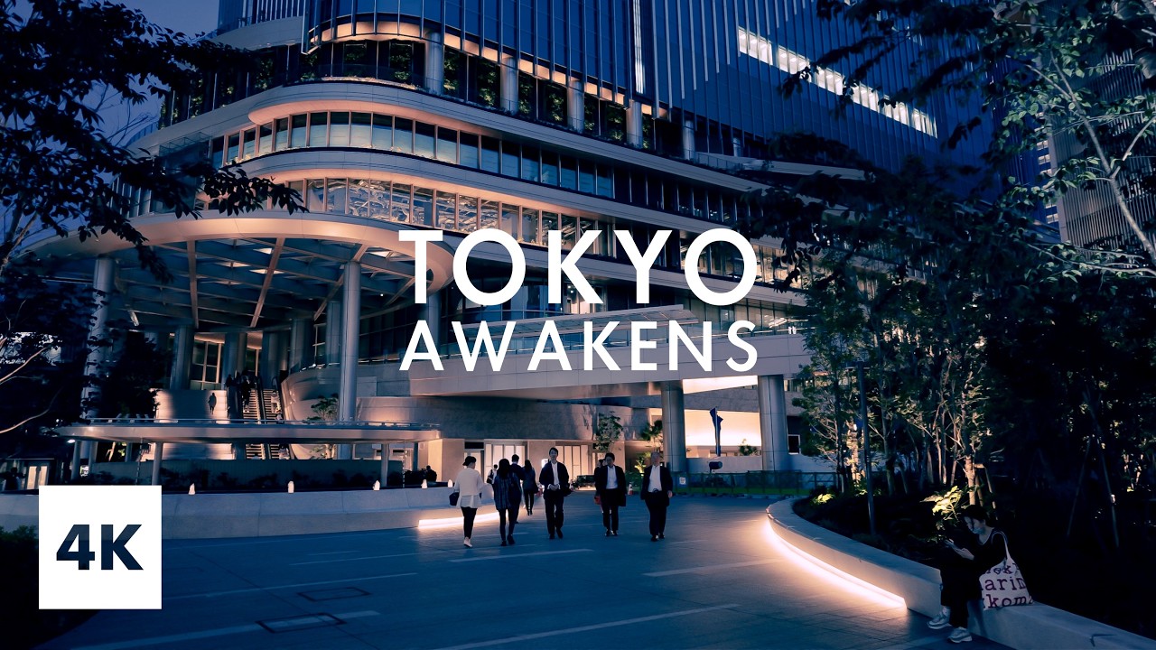 Dusk at TAKANAWA GATEWAY CITY – A City Awakening | 4K Relaxing Urban Sounds【May 28, 2025】