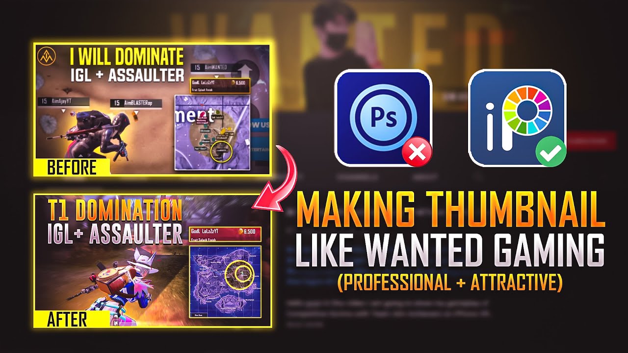 How To Make Thumbnail Like Wanted Gaming / IBIS PAINT X Android Tutorial