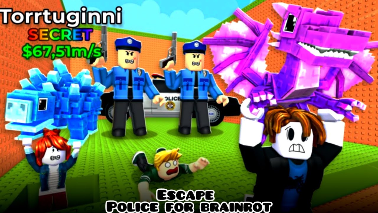 Aku kabur dari kejaran polisi di escape police for brainrot