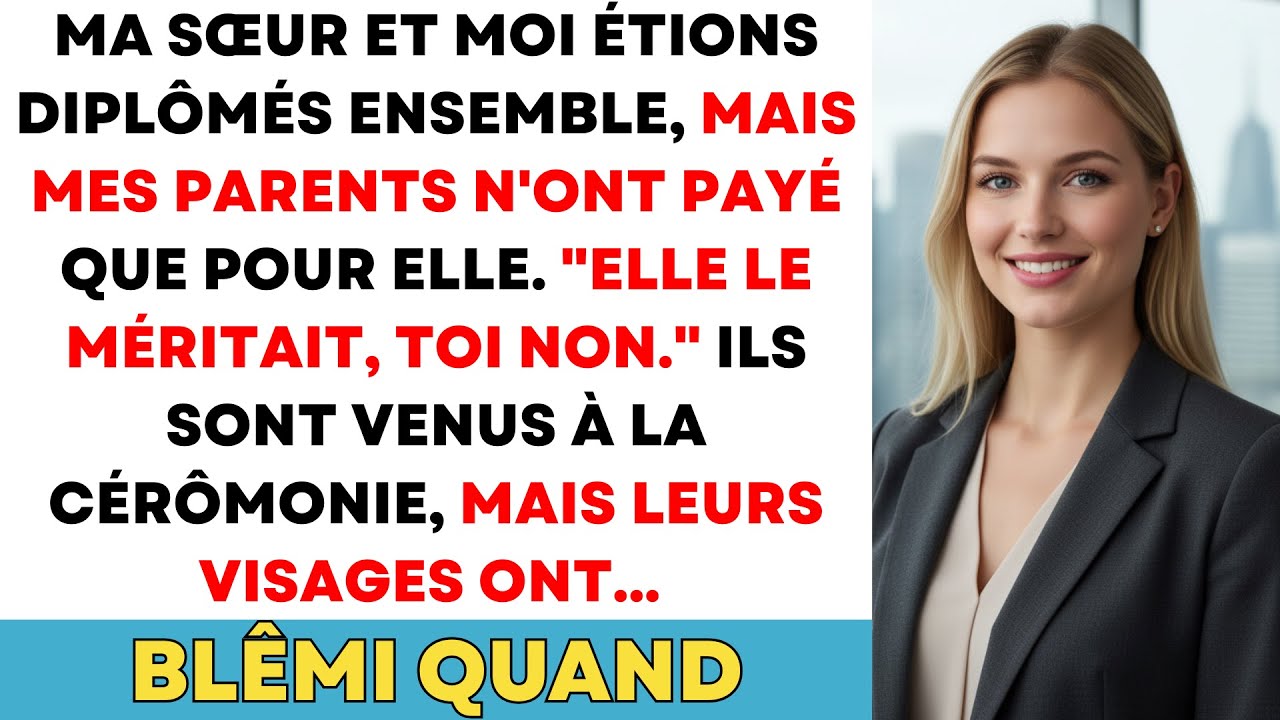 Mes Parents Ont Payé L'université De Ma Sœur Mais Pas La Mienne. À La Remise Des Diplômes, Ils Ont..