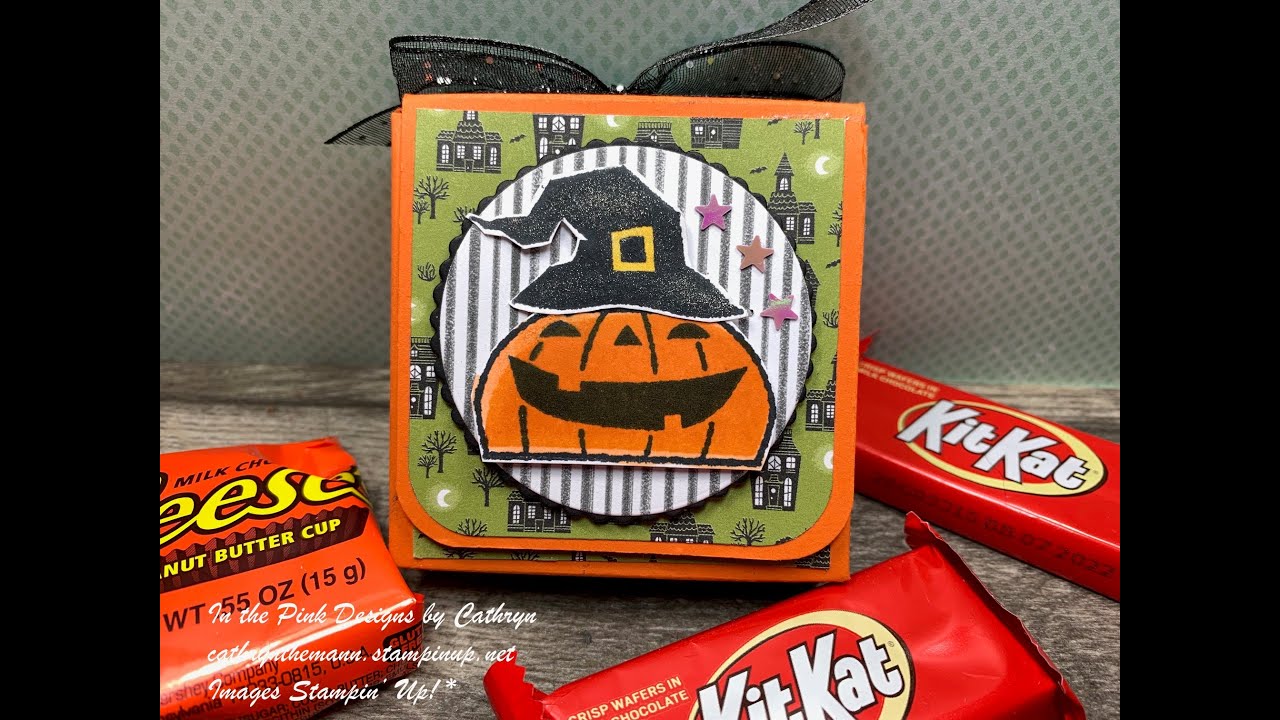 PUMPKIN FOLD OVER TREAT BOX with CLEVER CATS - Stampin' Up!