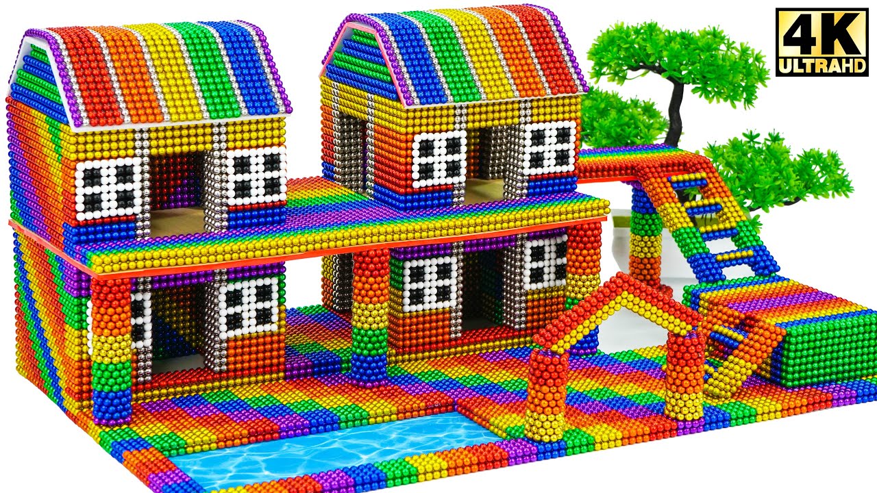 TOP 1 - Cómo Construir Una Casa De Gran Altura Súper Hermosa Con Piscina Usando Bolas Magnéticas#51